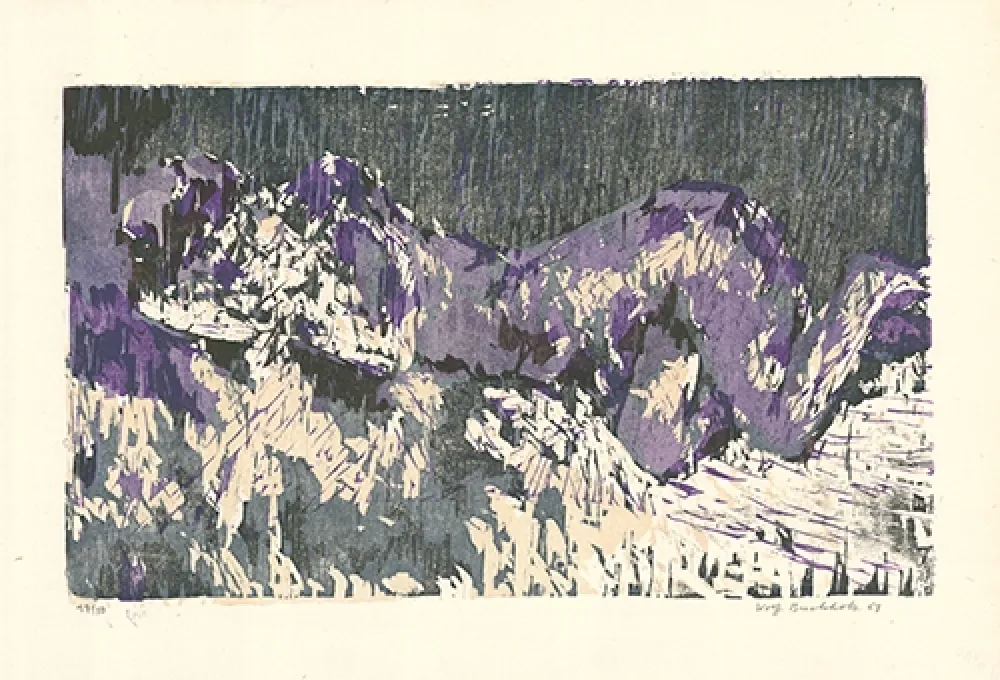 Incisione Su Legno Buchholz - Liegende / Reclining Woman