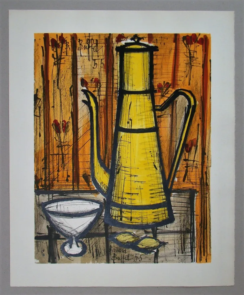 Litografia Buffet - Cafetière jaune, 1955