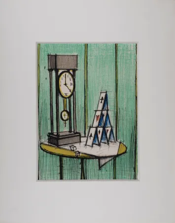 Litografia Buffet - Château de cartes, 1979