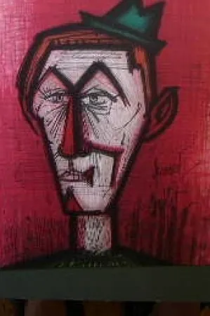 Litografia Buffet - Clown rouge
