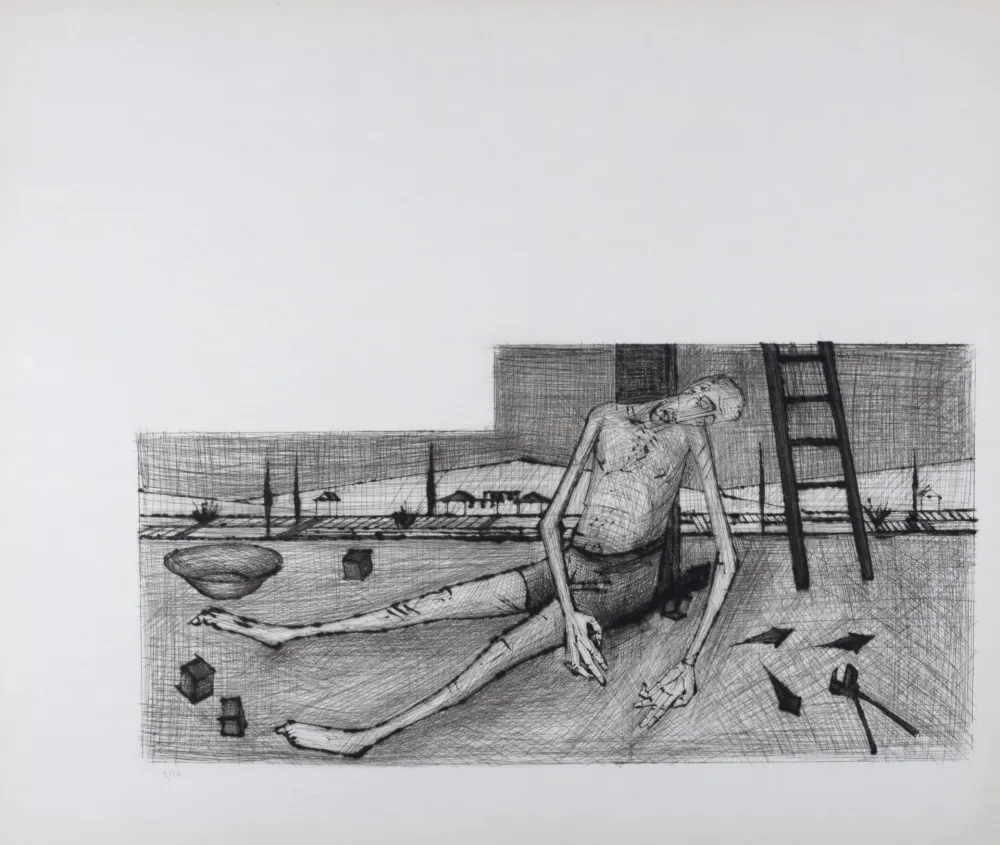 Incisione Buffet - Déposition, La Passion du Christ, 1954