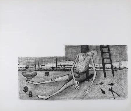 Incisione Buffet - Déposition, La Passion du Christ, 1954