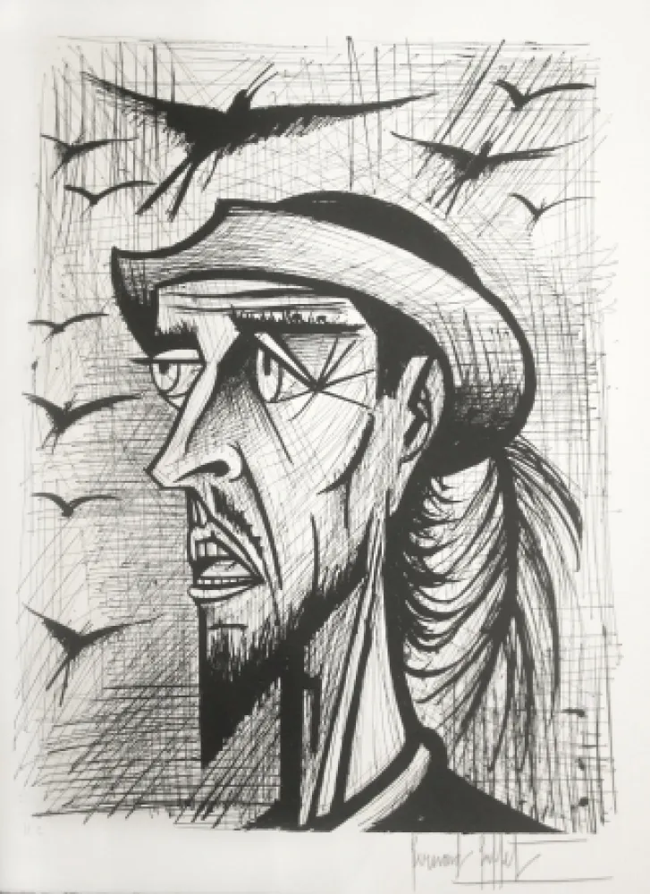 Litografia Buffet - Don Quixote with Hat