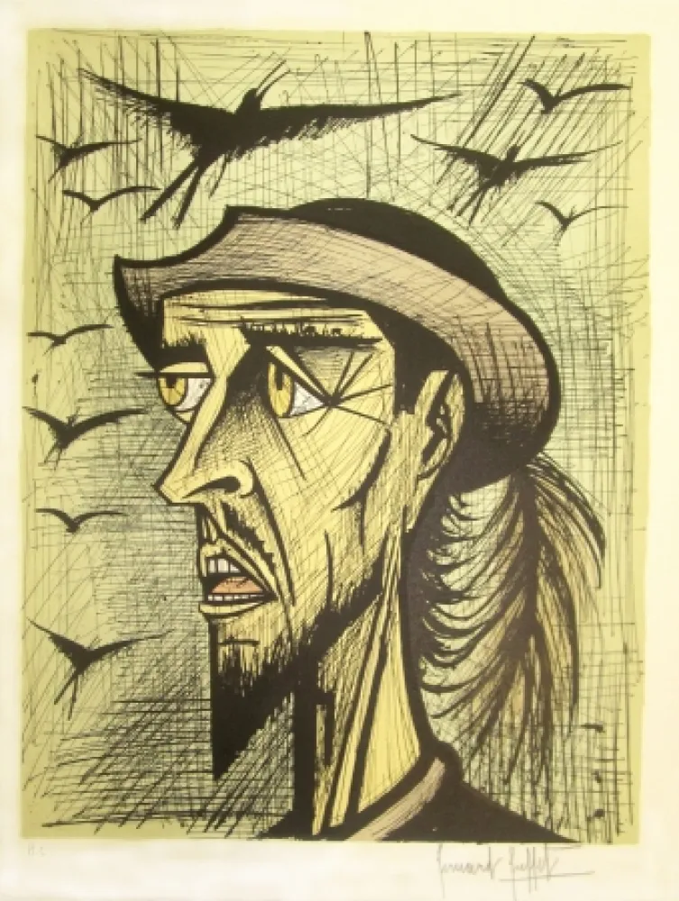 Litografia Buffet - Don Quixote with Hat