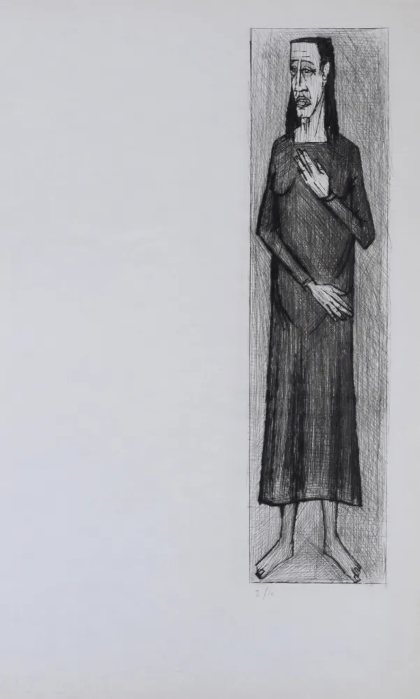 Acquaforte E Acquatinta Buffet - Homme de face, La Passion du Christ