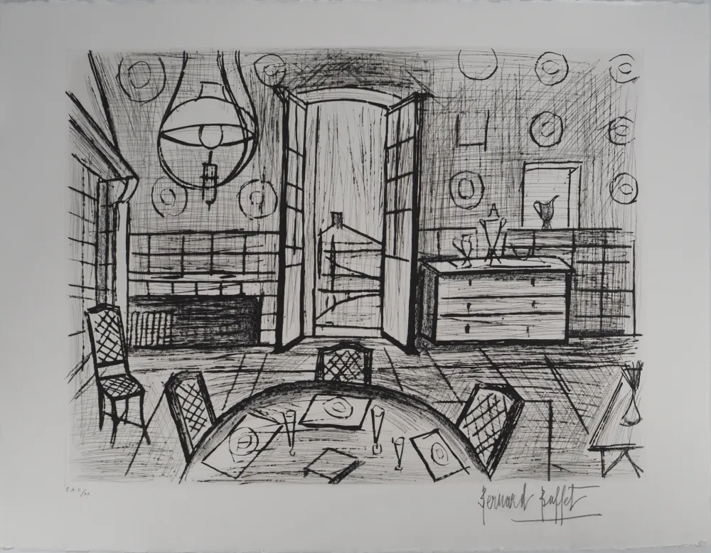 Incisione Buffet - La Baume, la salle à manger