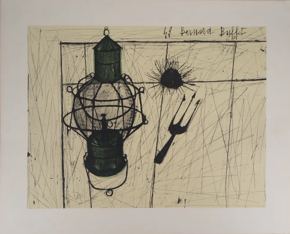 Litografia Buffet - La lampe tempête