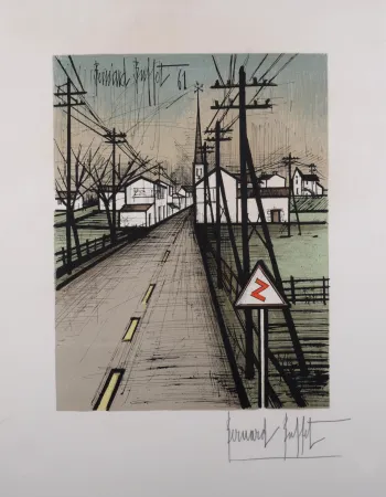 Litografia Buffet - La route, 1962 - Hand-signed!
