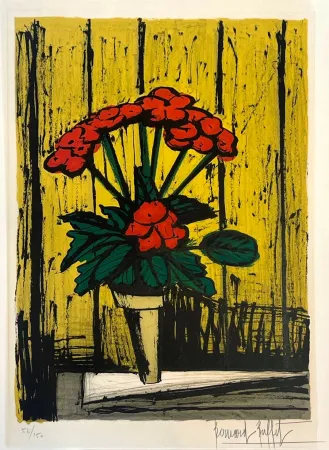 Litografia Buffet - Le pot de bégonias 