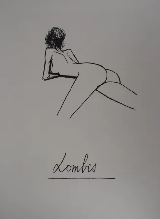 Litografia Buffet - Lombes, nu allongé