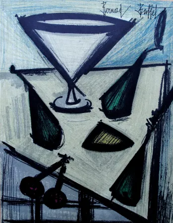 Litografia Buffet - Nature morte aux fruits, 1967