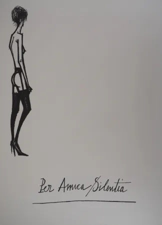 Litografia Buffet - Nu en jarretelles, Per Amica Silentia