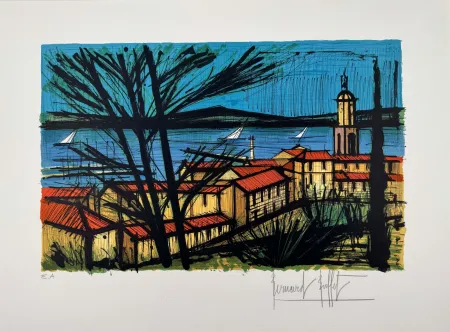 Litografia Buffet - Panorama de Saint-Tropez 
