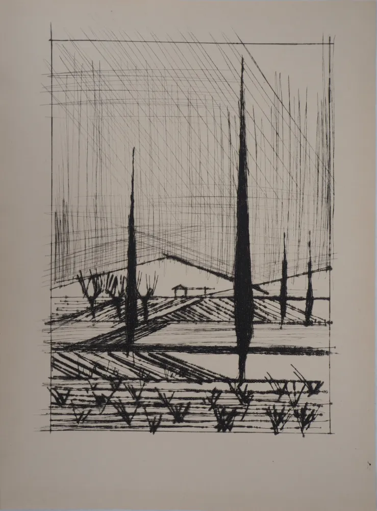 Incisione Buffet - Paysage Italien