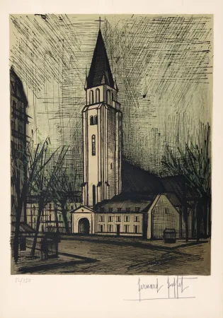 Litografia Buffet - Place Saint-Germain-Des-Pres