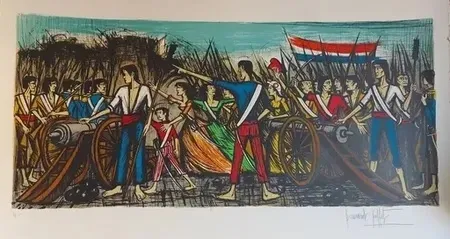 Litografia Buffet - Prise de la bastille 1978