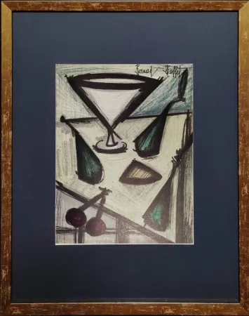 Litografia Buffet - Still Life with a Glass