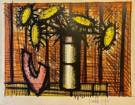 Litografia Buffet - Tournesols et melon, 1955