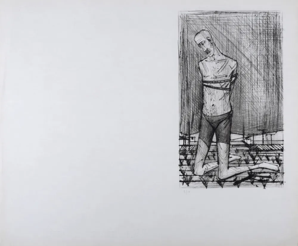 Incisione Buffet - Un genoux, La Passion du Christ 