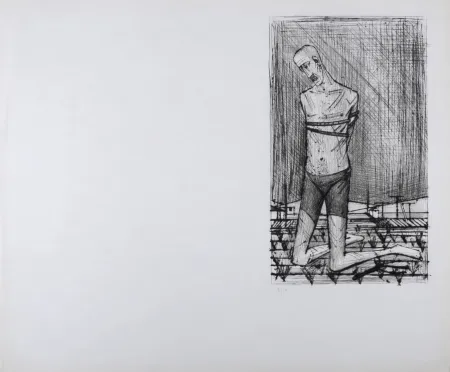 Incisione Buffet - Un genoux, La Passion du Christ 