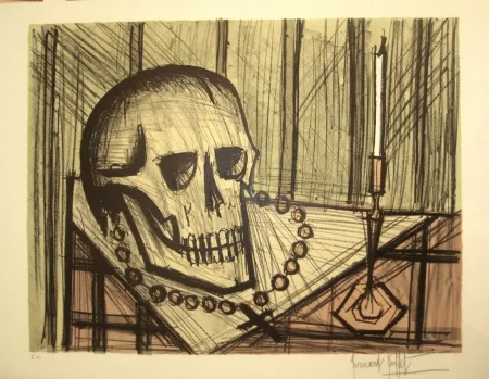 Litografia Buffet - Vanité au crâne