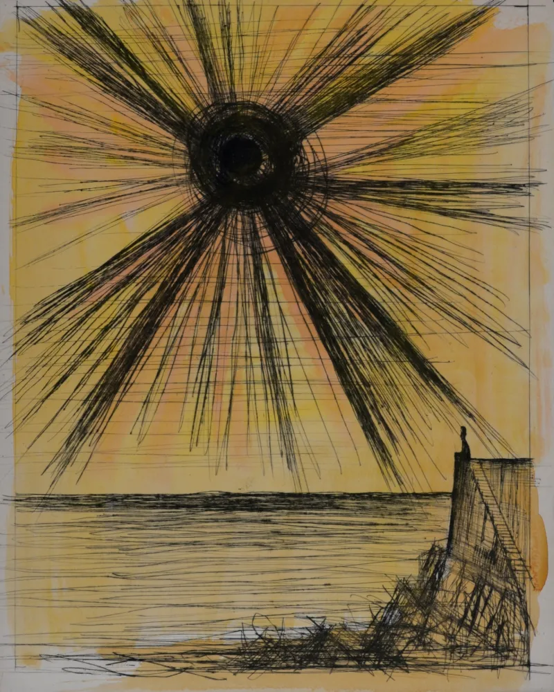 Incisione Buffet - Voyages fantastiques de Cyrano de Bergerac, 1958