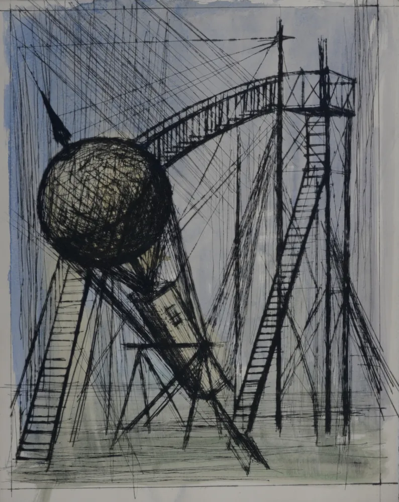 Incisione Buffet - Voyages fantastiques de Cyrano de Bergerac, 1958