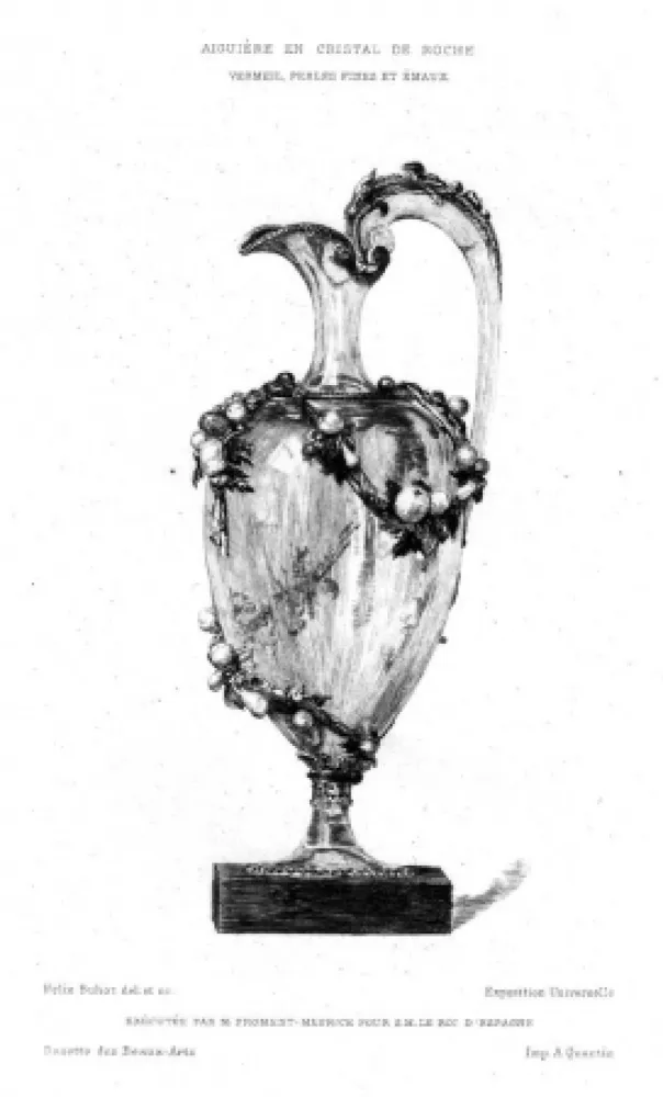 Incisione Buhot - Aiguière en cristal de roche