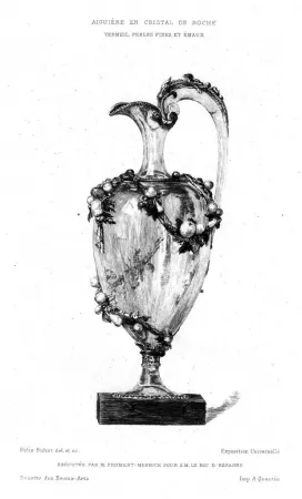 Incisione Buhot - Aiguière en cristal de roche