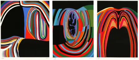 Serigrafia Burri - Trittico B