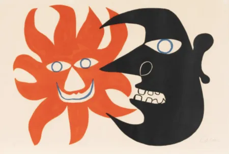 Litografia Calder - Black Moon and Red Sun, ca