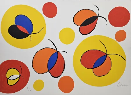 Litografia Calder - Composition with Butterflies