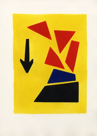 Acquatinta Calder - FÊTES. 7ème planche de la suite des 7 aquatintes (1971)