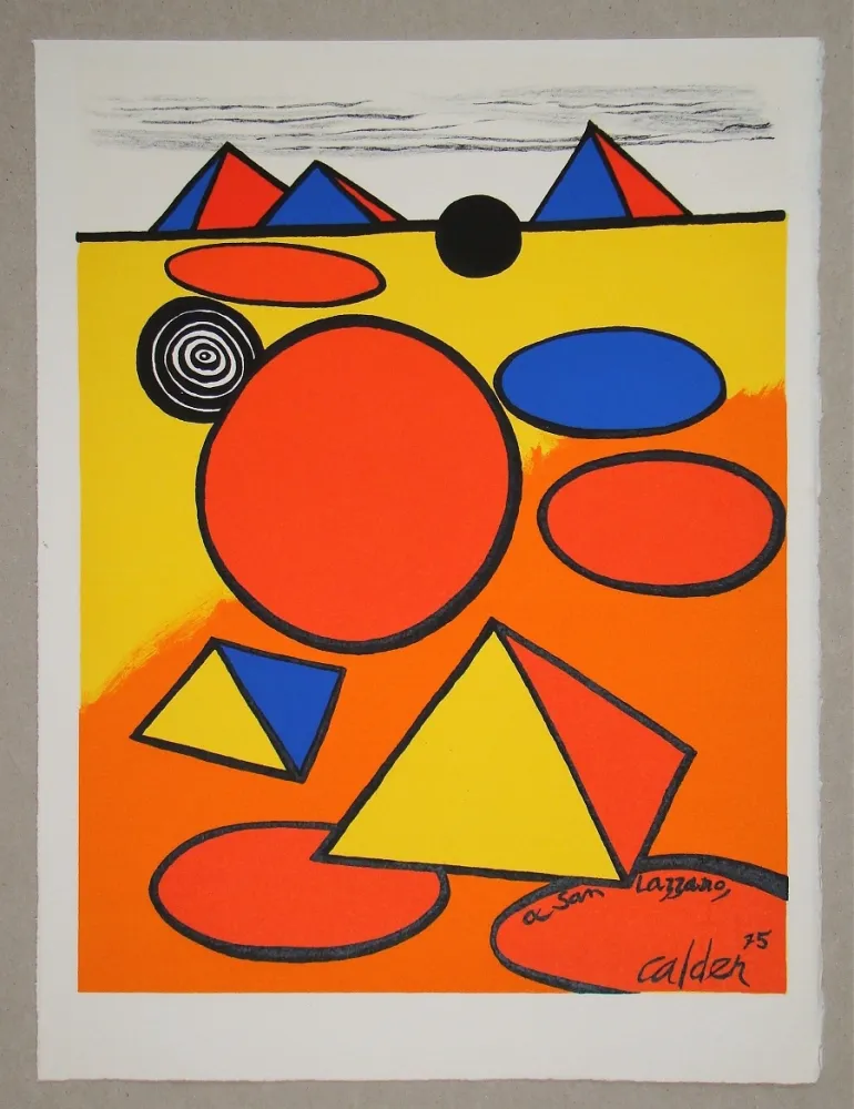 Litografia Calder - Hommage à San Lazzaro