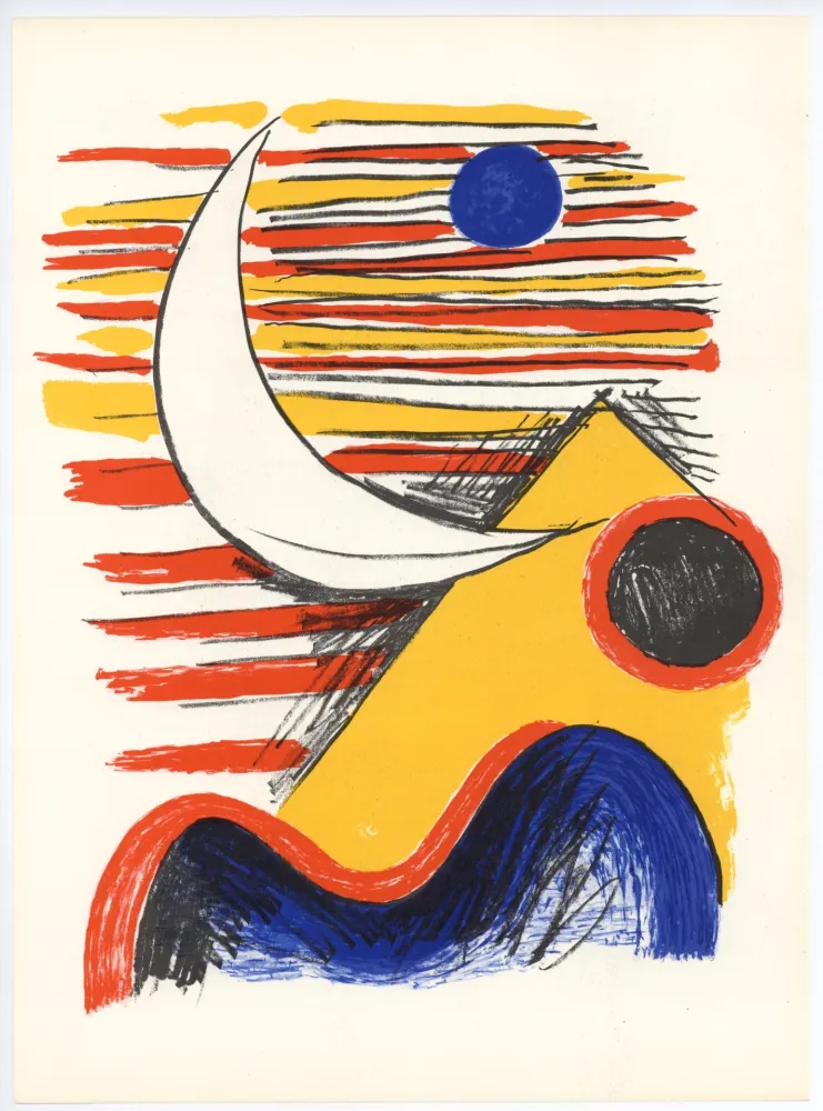 Litografia Calder - La Lune et la Montagne Jaune