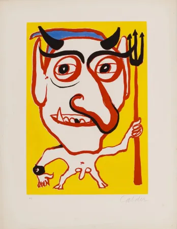 Acquatinta Calder - Le diable (portrait de Constantin Tacou)