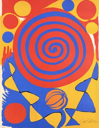 Litografia Calder - Spiral with pumpkin