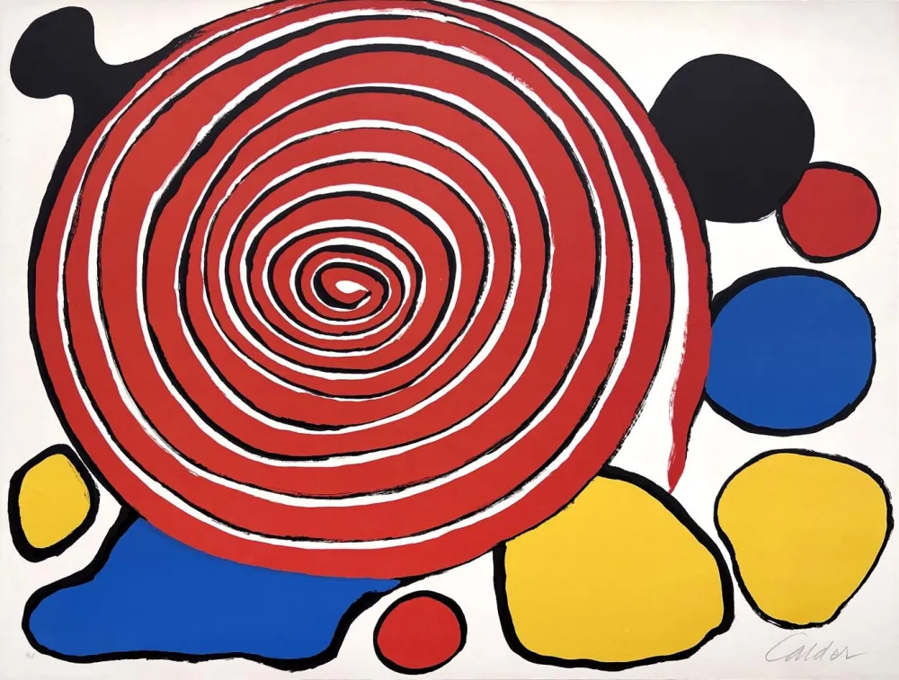 Litografia Calder - Untitled (Red Spiral)