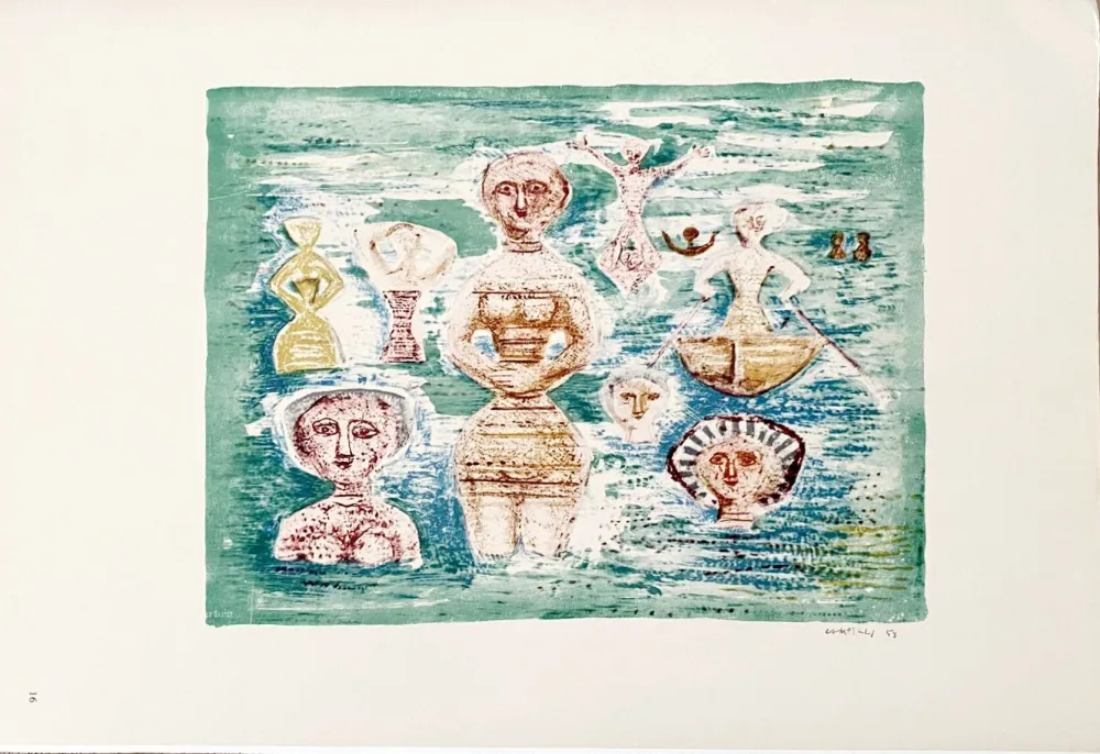 Litografia Campigli (After) - Bagnanti