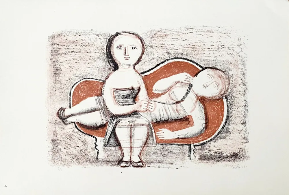 Litografia Campigli (After) - Il Divano