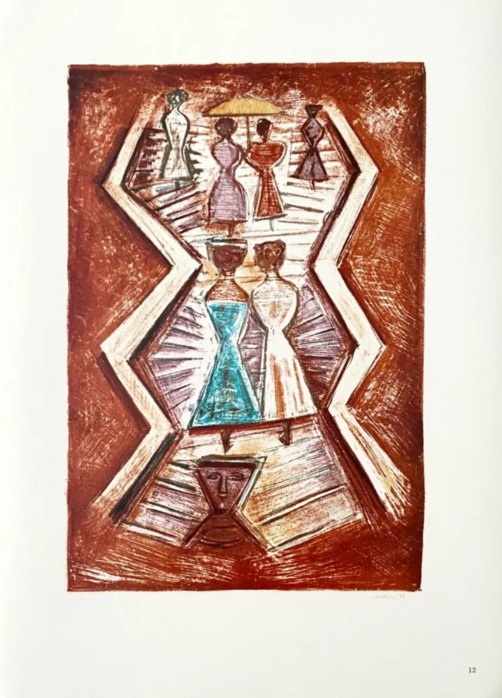 Litografia Campigli (After) - Scalinata