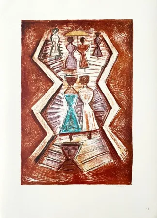 Litografia Campigli (After) - Scalinata