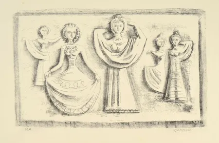 Litografia Campigli - DANZE NOTTURNE, 1944