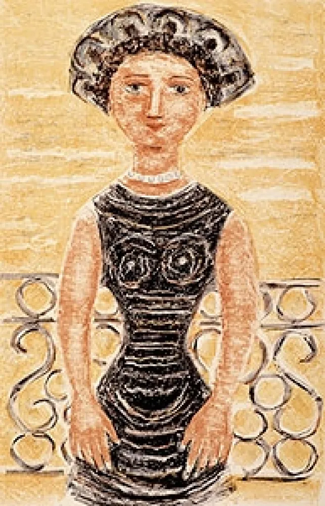 Litografia Campigli - Donne al balcone