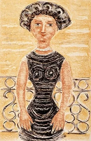 Litografia Campigli - Donne al balcone