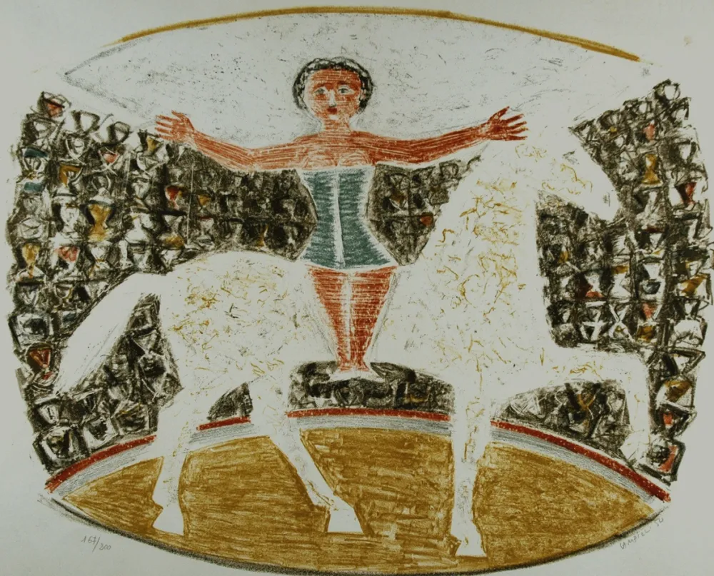 Litografia Campigli - La cavallerizza