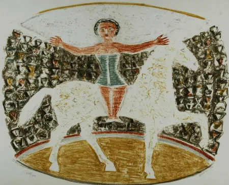 Litografia Campigli - La cavallerizza