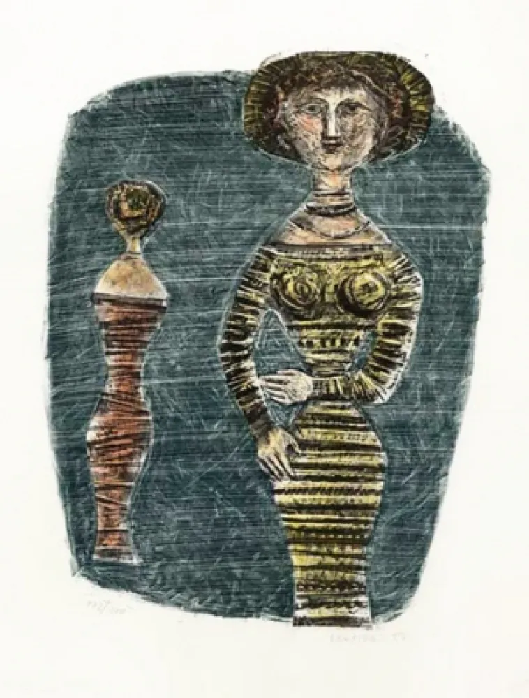 Litografia Campigli - Le passeggiatric