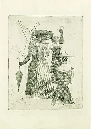 Incisione Campigli - L'incontro