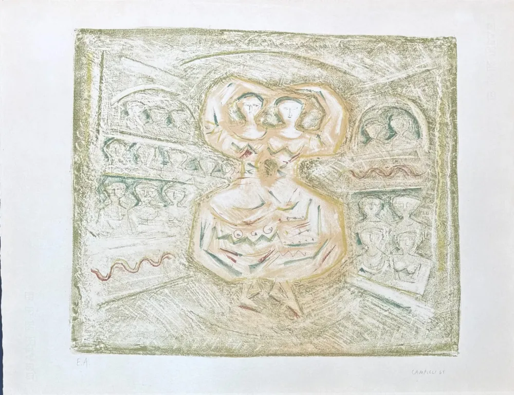 Litografia Campigli - Massimo Campigli (1895–1971) - Danzatrici - lithograph on paper - 1965